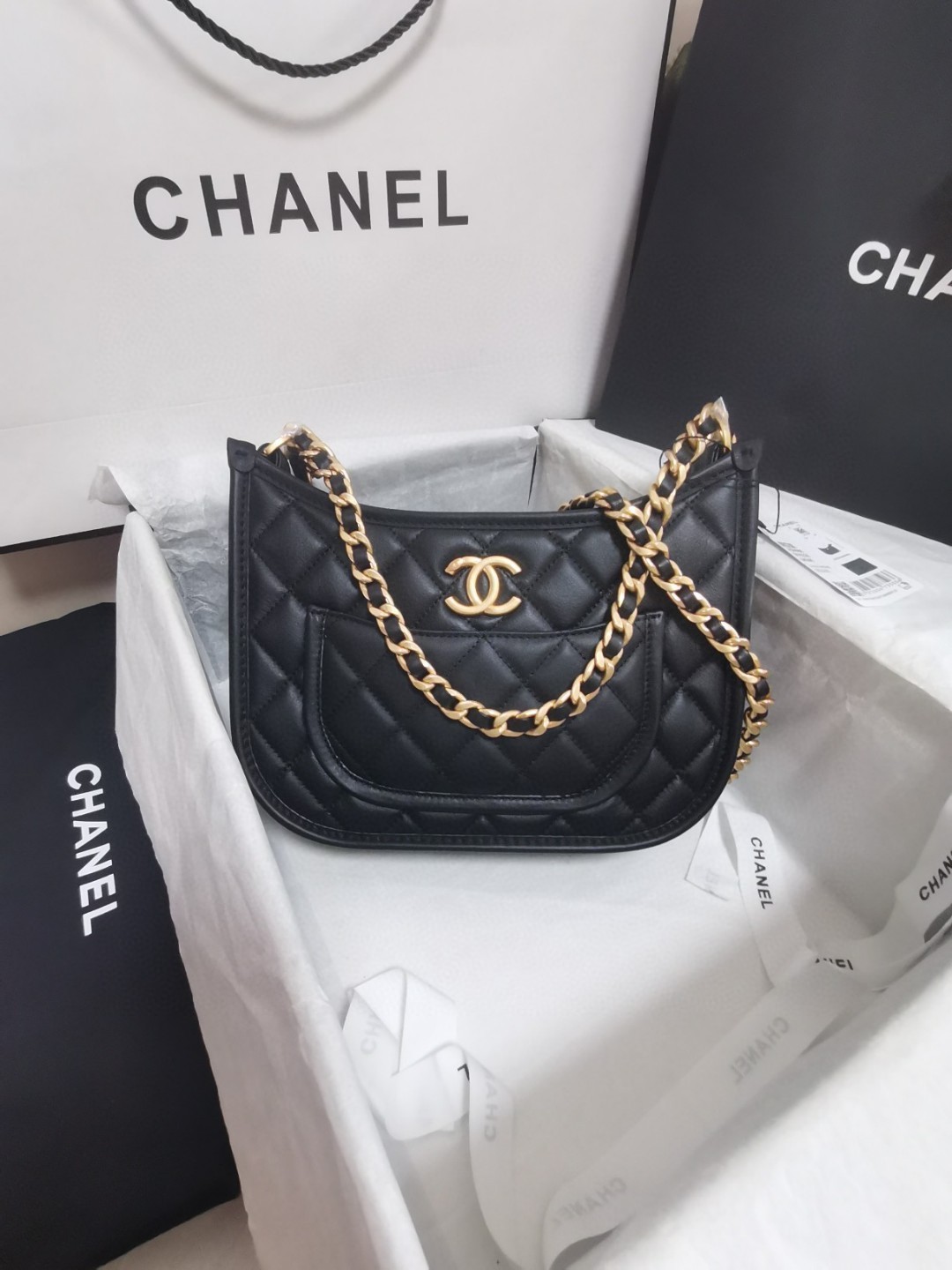 TOP CHANEL Jungle Embroidery Pattern Saddle Bags 20×24×6cm - GHW - 3 Colors