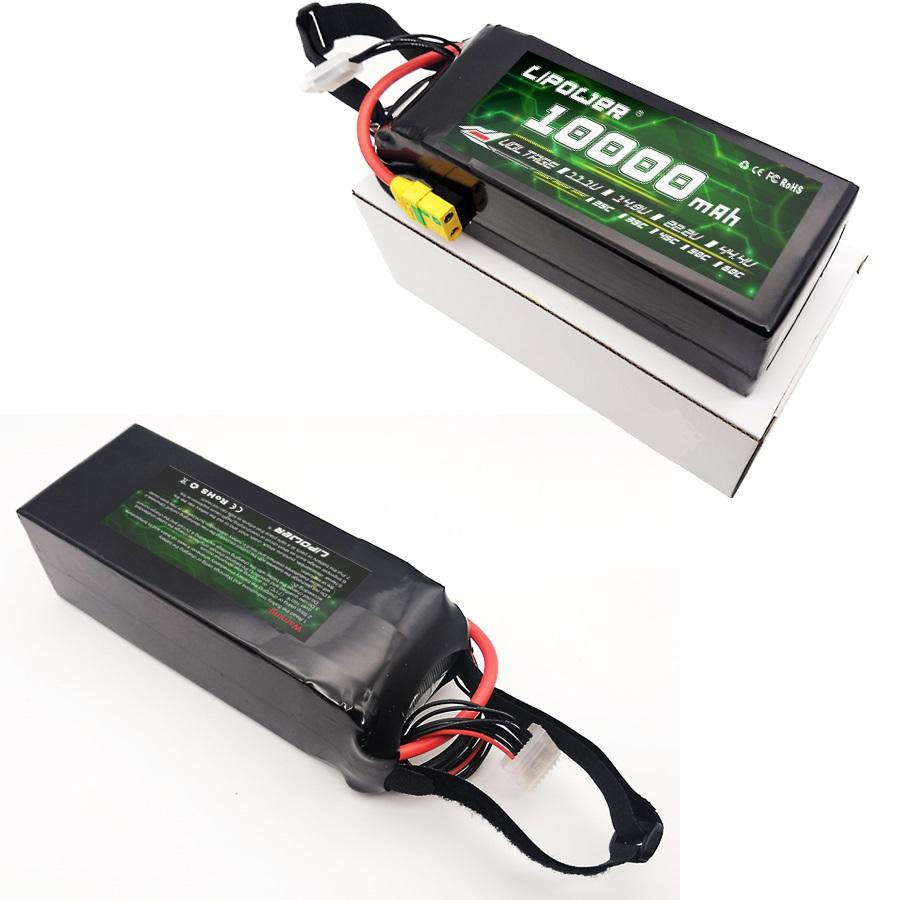 Drone battery 10000mAh 11.1/22.2V 4S 6S RC FPV plane quadcopter lithium battery - lipowbattery