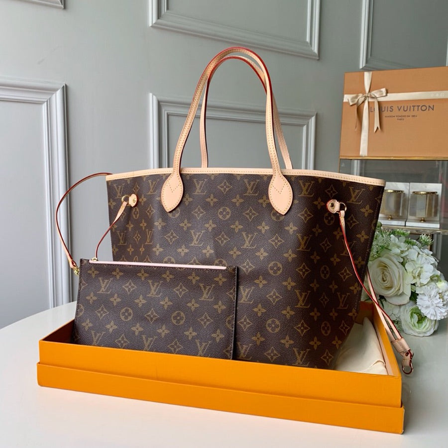 TOP Louis Vuitton LV L*V Neverfull Monogram MM - Pink