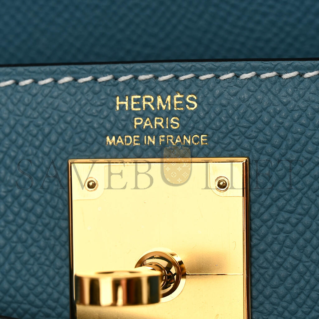 HERMÈS EPSOM KELLY SELLIER 28 NEW BLUE JEAN (28*22*10cm)