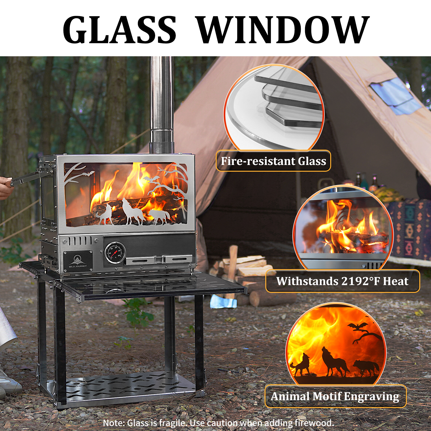 M8 Silver Tent Wood Stove