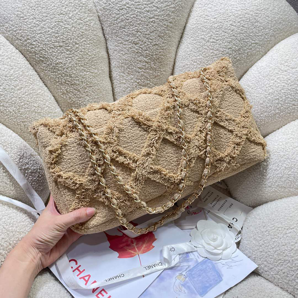 Chanel Large Crochet Flap Shoulder Bag  (Replica)