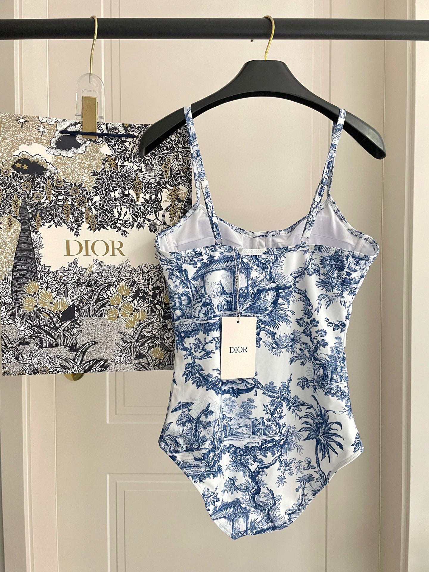 TOP Christian Dior One-Piece Swimsuit Set - Blue