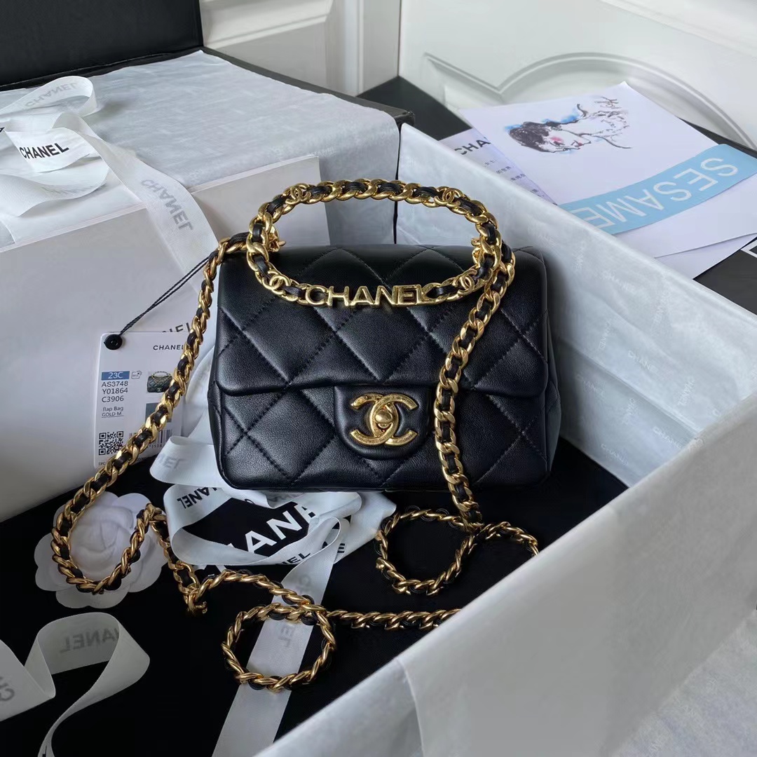 TOP CHANEL Classic CF Lambskin-17x13x6-GHW-4 colours