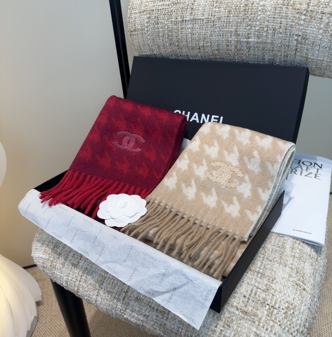 TOP CHANEL Cashmere  Scarf 35 x 180cm - 2 Colors