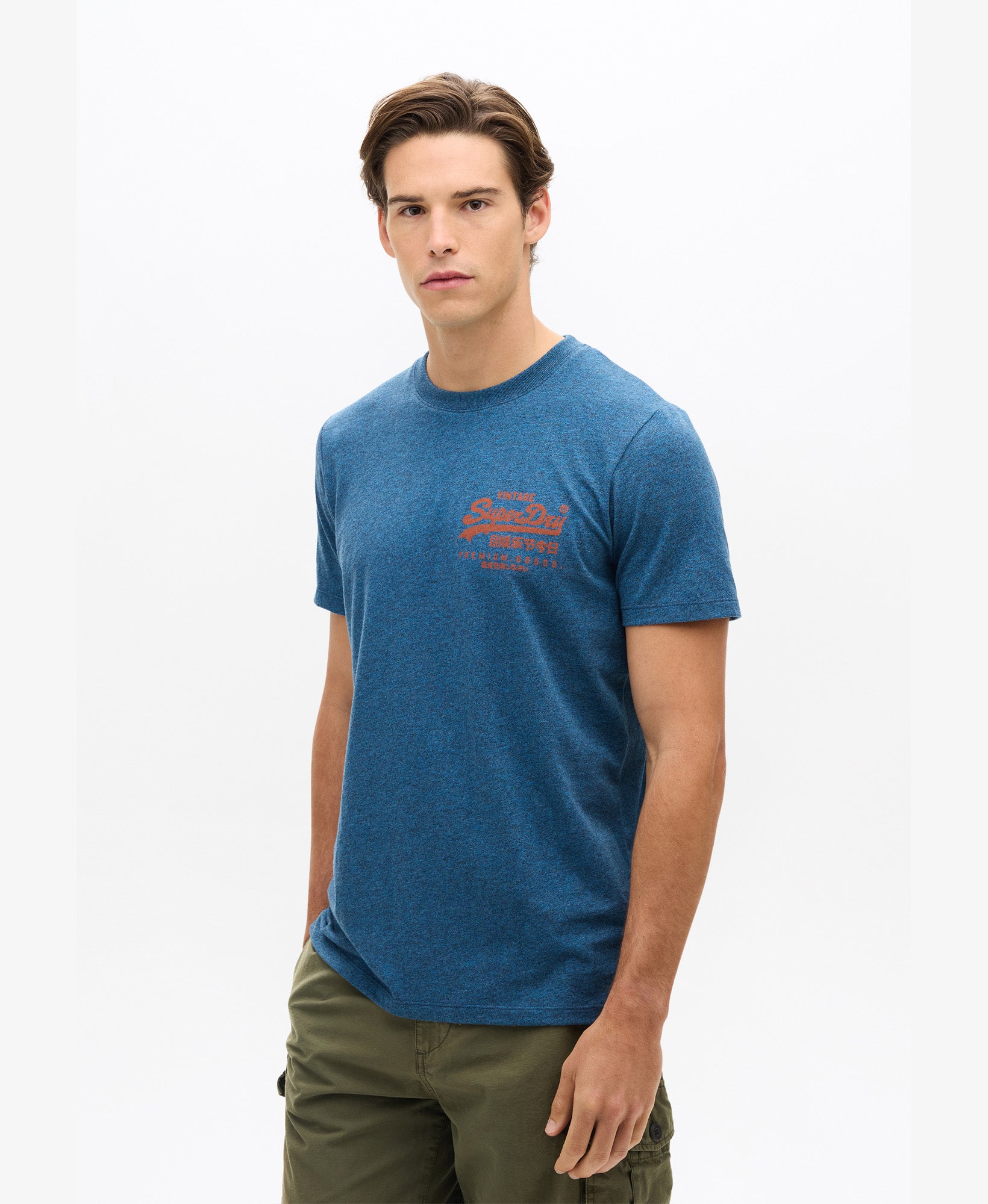 Vintage Logo Chest Tee | Charred Teal Grit