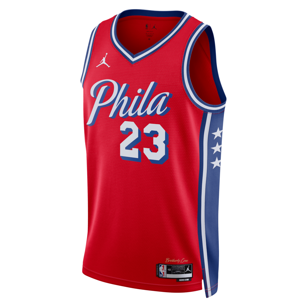 Philadelphia 76ers LeBron James Red Jersey - Statement Edition