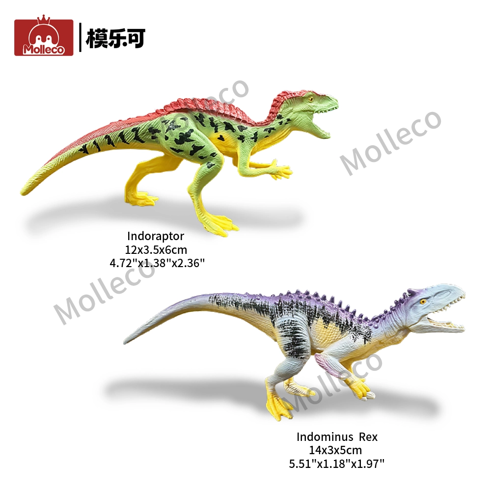 Molleco Dinosaur Figure Toys for Kids and Children Velociraptor+Tyrannosaurus Rex CP0163