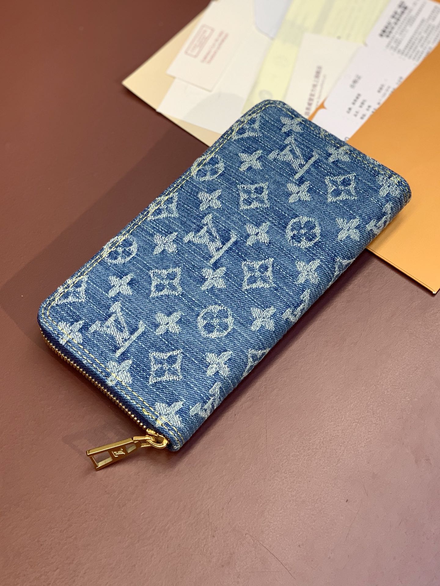 TOP Louis Vuitton LV Zippy Wallet 19.5x10.5x2.5cm - Monogram Denim Blue