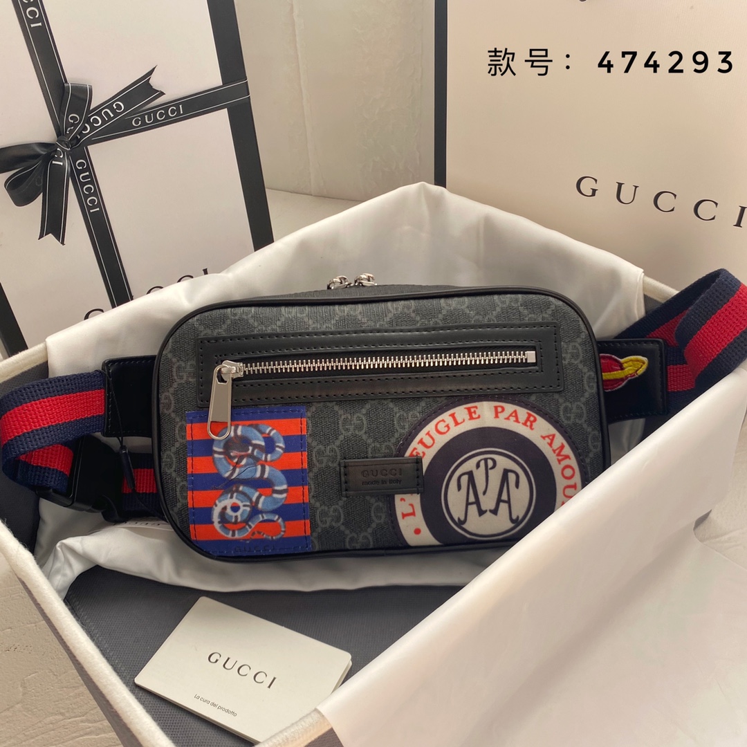 Gucci Canvas & Leather Waist bag(Replica)