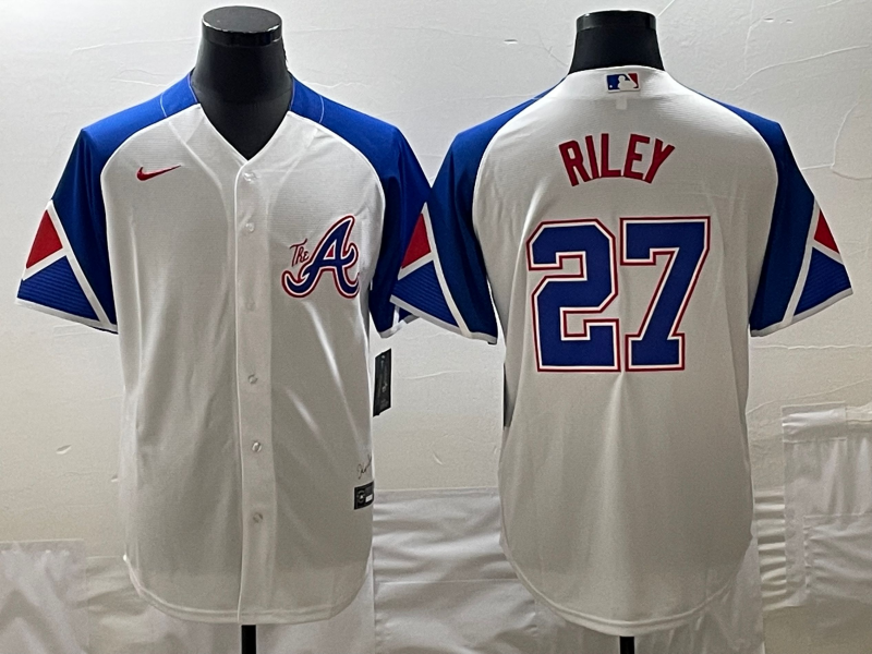 Men's Atlanta Braves Austin Riley White 2023 City Connect Replica Player Jersey