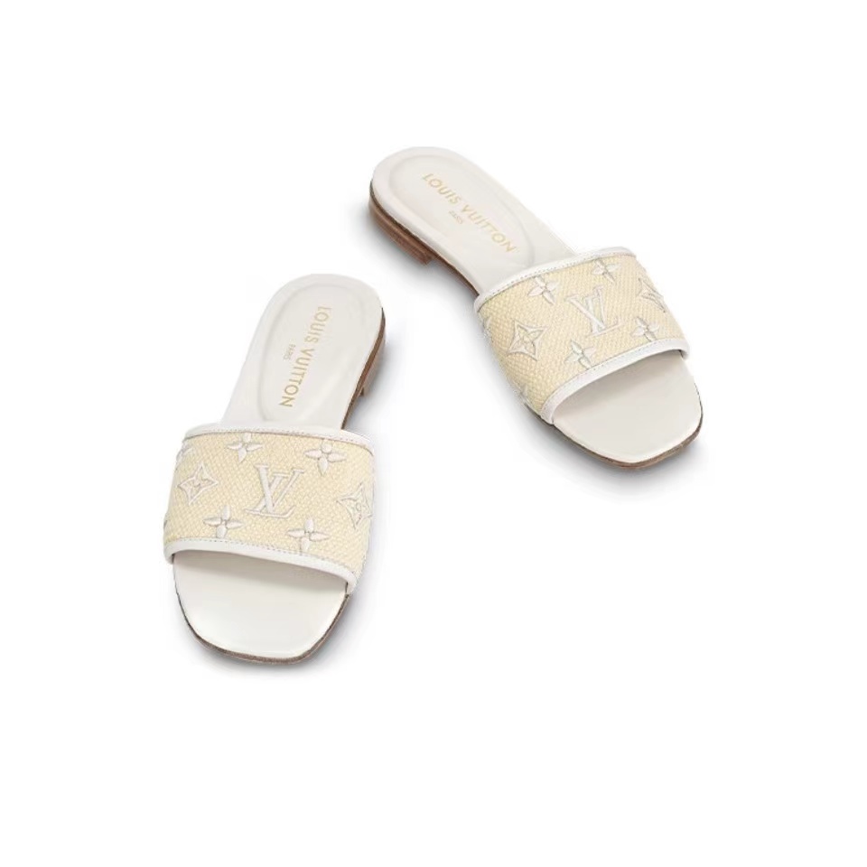 Louis Vuitton LV Fabric Flat Flip-flops Slide Sandal (Replica)
