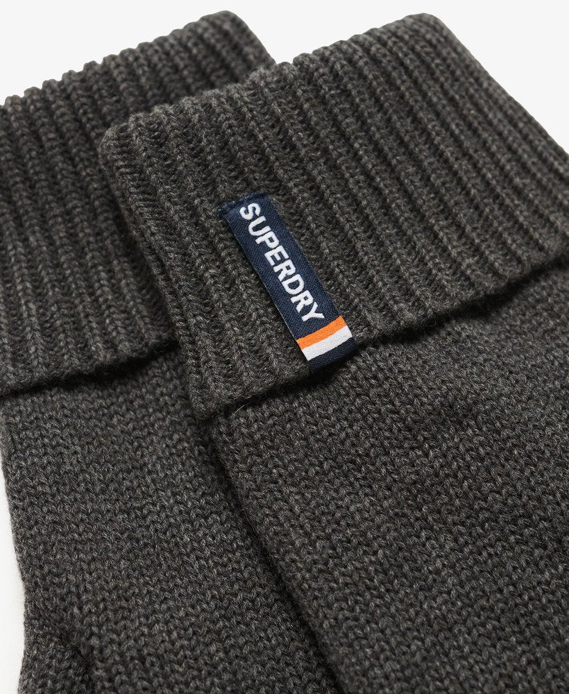 Essential Logo Knitted Gloves | Iron Grey Marle