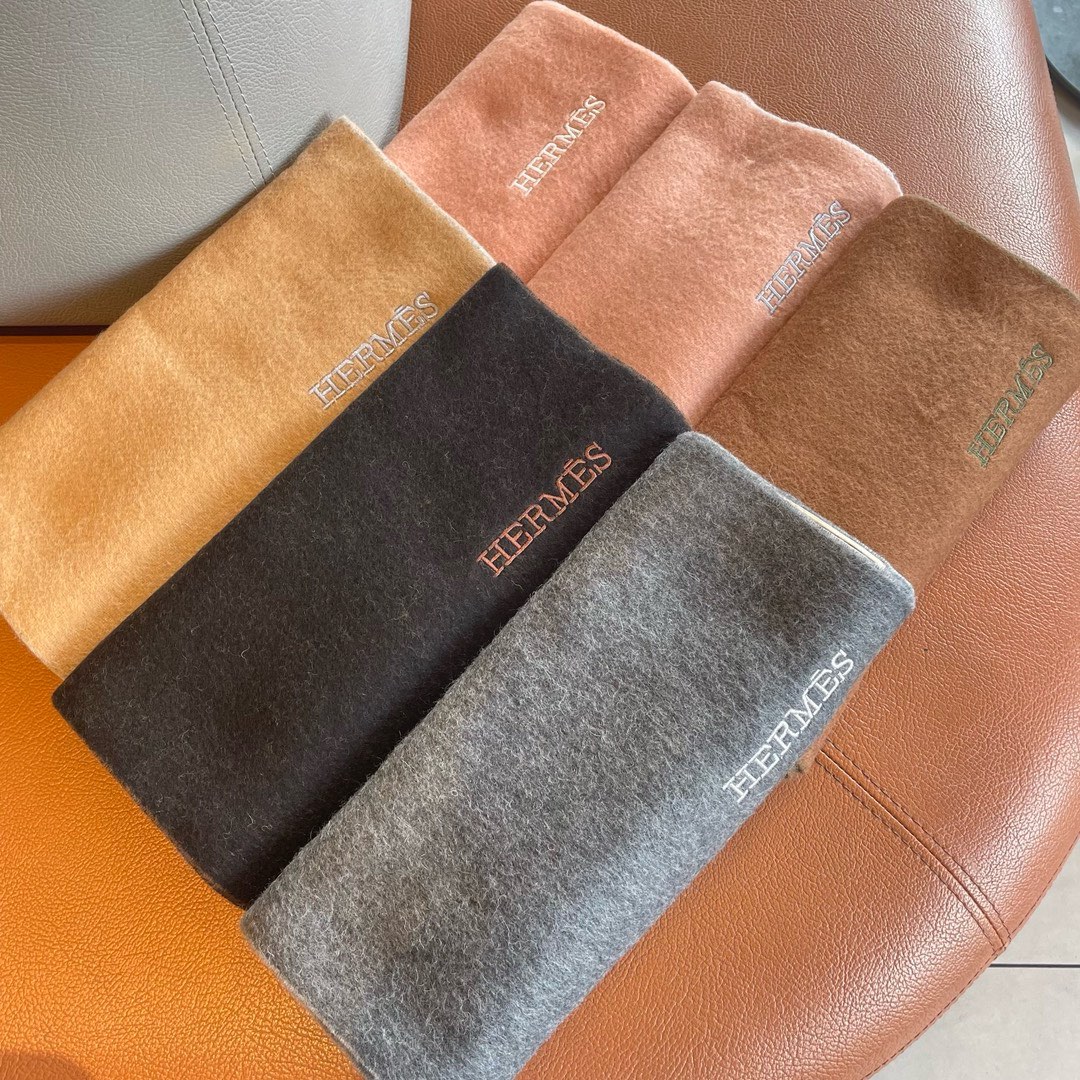 TOP HERMES Cashmere Scarf 30 x 180 cm - 6 Colors