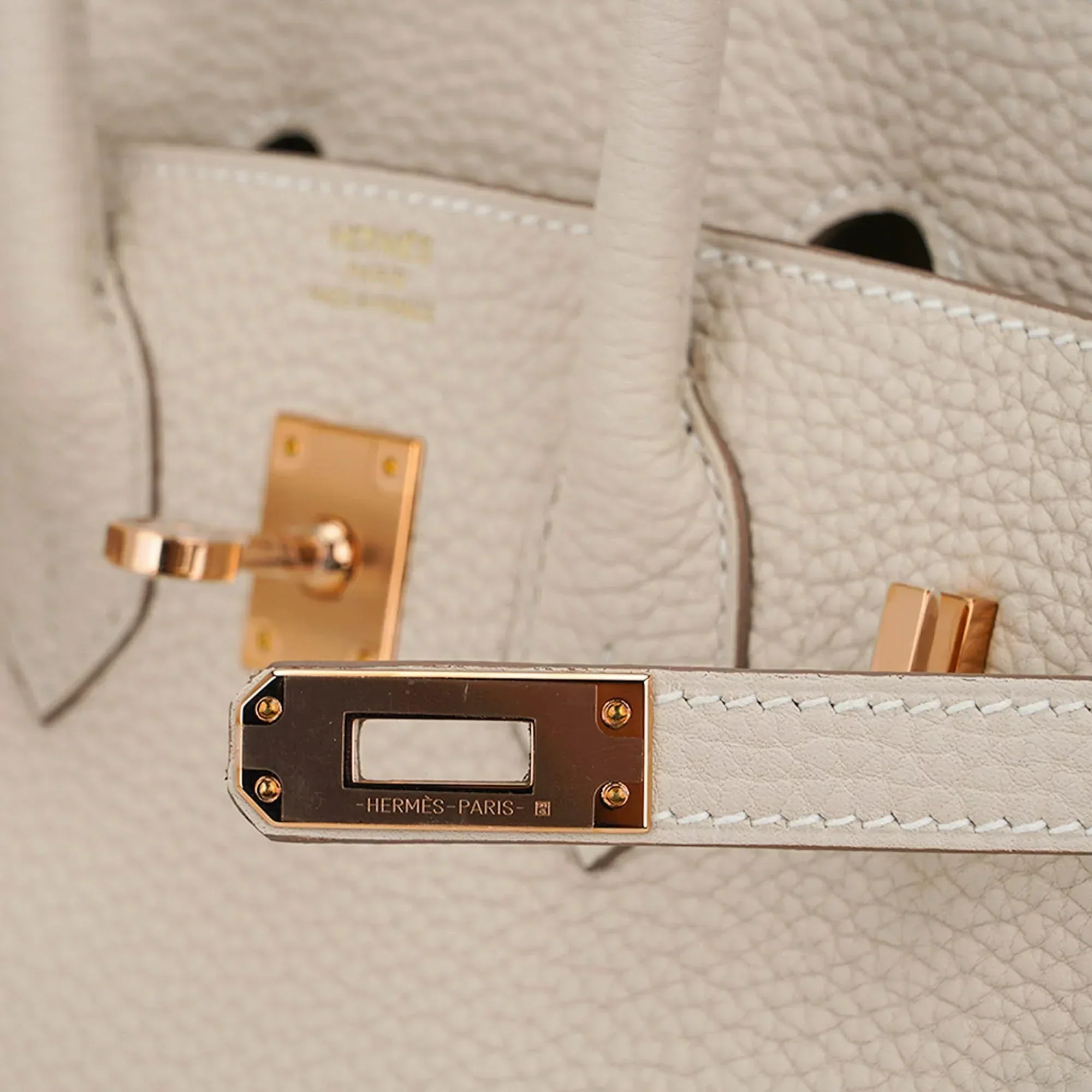 Birkin 25 Bag Craie Togo Leather with Rose Gold Hardware