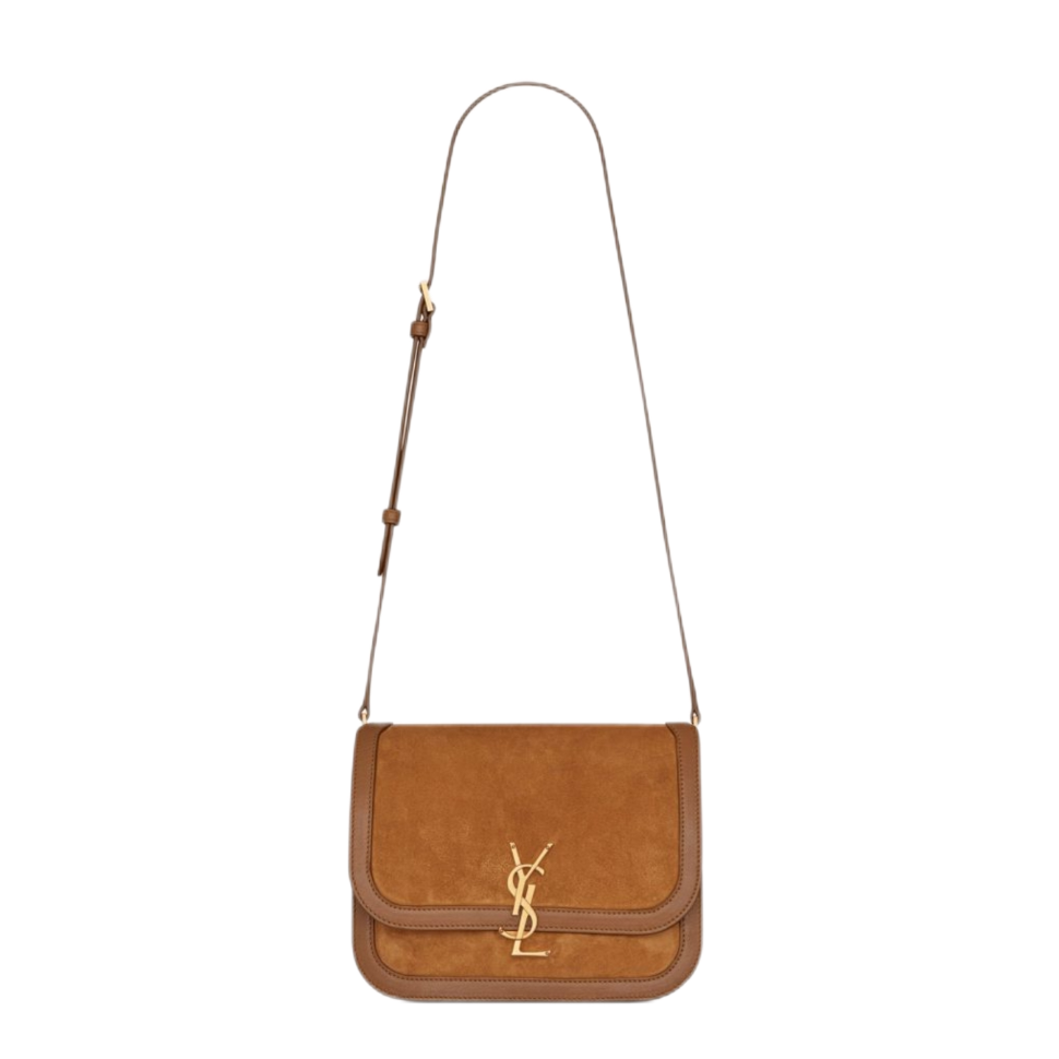 Saint Laurent YSL Brown Solferino Medium Suede Shoulder Bag（10A Mirror Version）