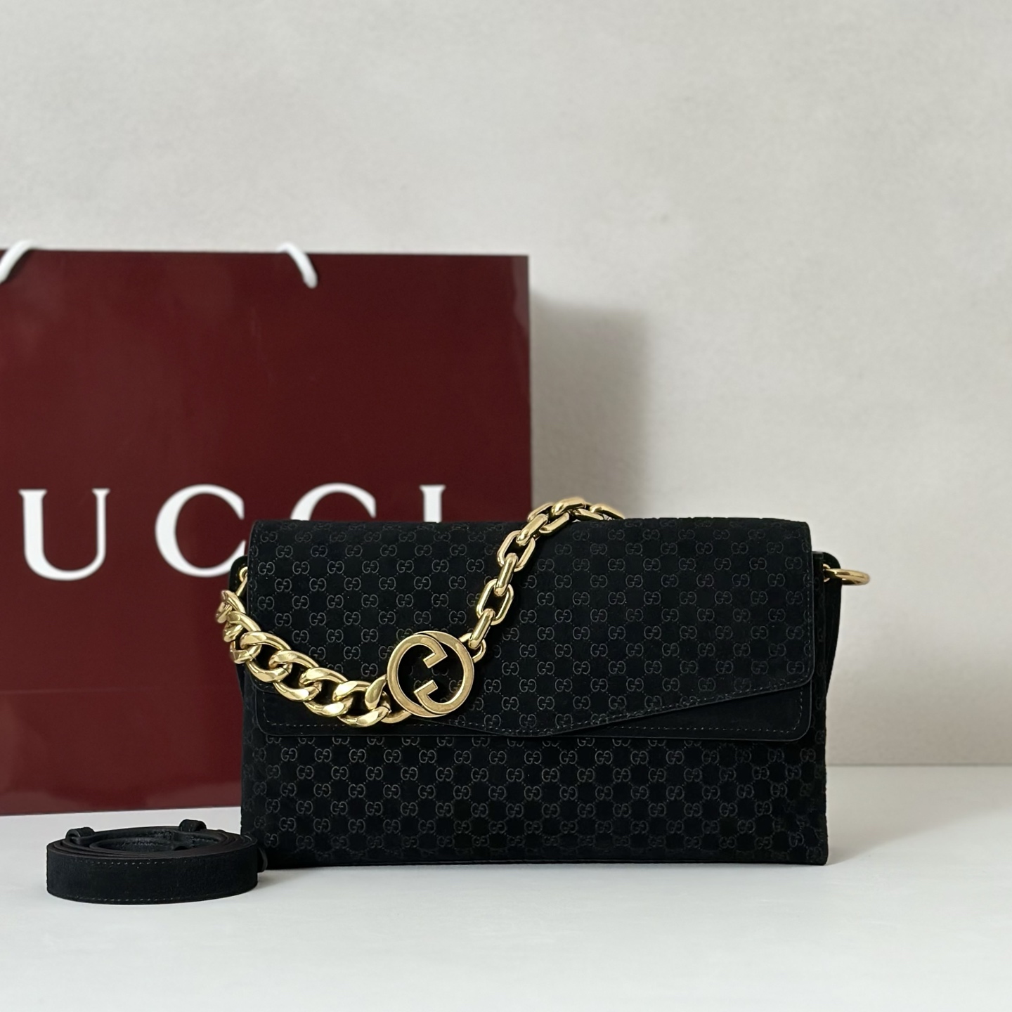 TOP GUCCI GG Medium Shoulder Bag with chain 28X16X7cm - 2 Colors