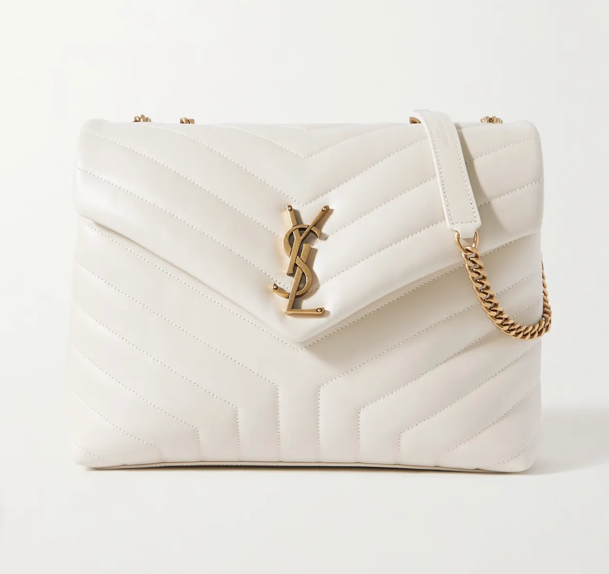 SAINT LAURENT YSL Loulou medium quilted leather shoulder bag white(Replica)