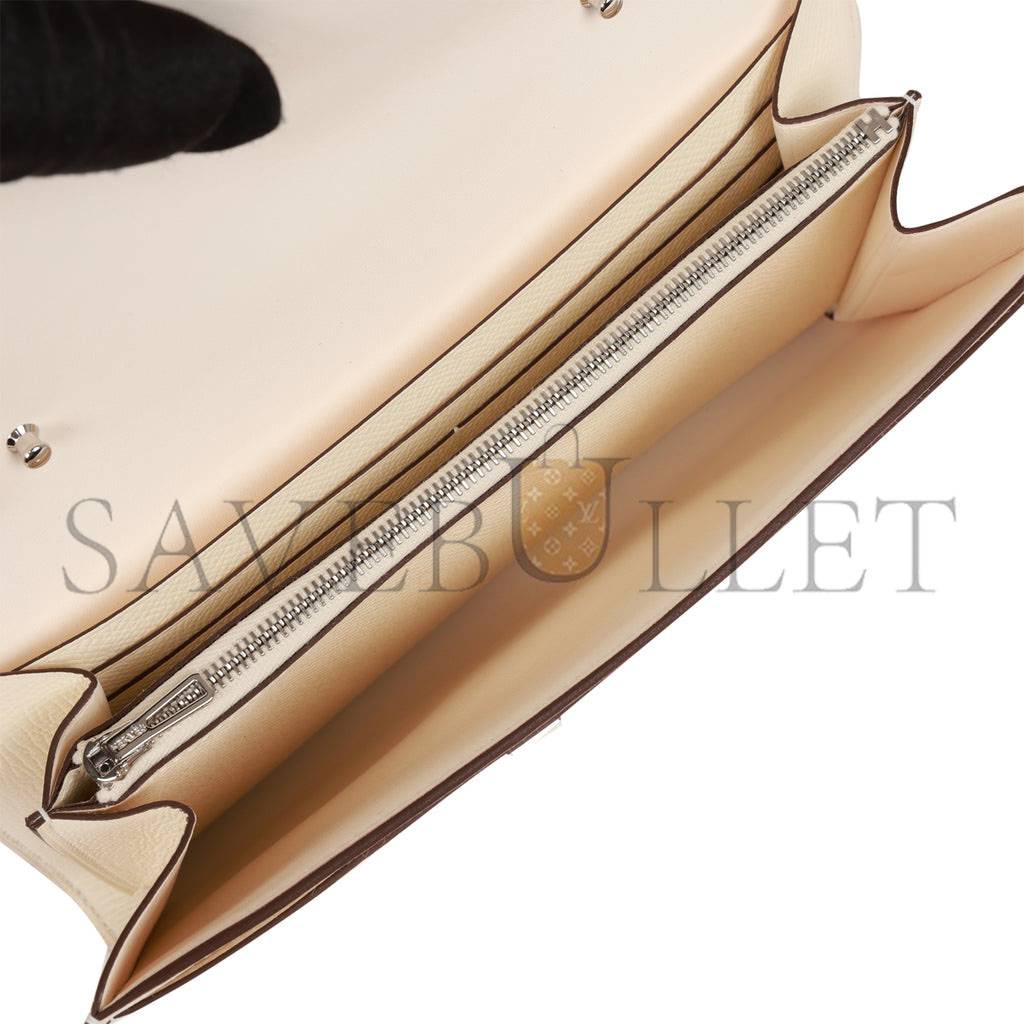 HERMES CONSTANCE WALLET TO GO NATA EPSOM AND LIZARD PALLADIUM HARDWARE (20*11*4cm)