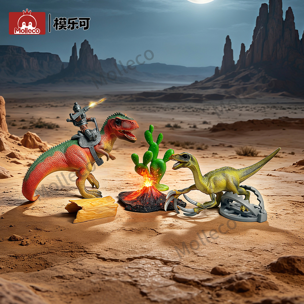 Molleco Dinosaur Figure Toys Set for Kids and Childre ST073-074 4 Boxes