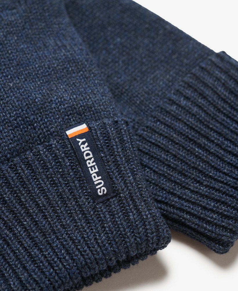 Essential Logo Knitted Gloves | Richest Navy Marle