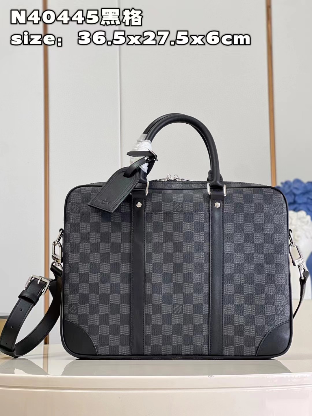 TOP Louis Vuitton LV Damier Graphite Coated Canvas Small Briefcase 36.5x27.5x6 cm