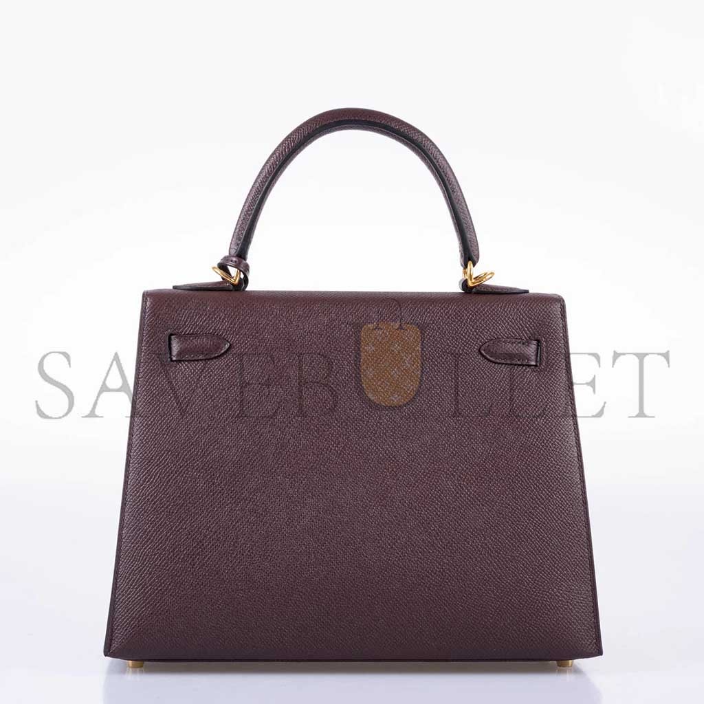 HERMÈS KELLY 25 SELLIER ROUGE EPSOM WITH GOLD HARDWARE (25*17*7cm)