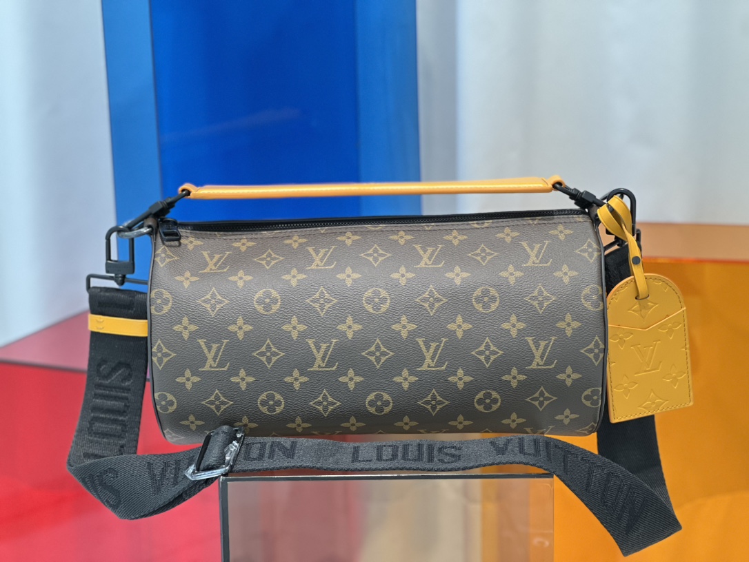 TOP Louis Vuitton LV  Monogram Macassar Soft Polochon Bag 33 x 17 x 17 cm - Two Colors