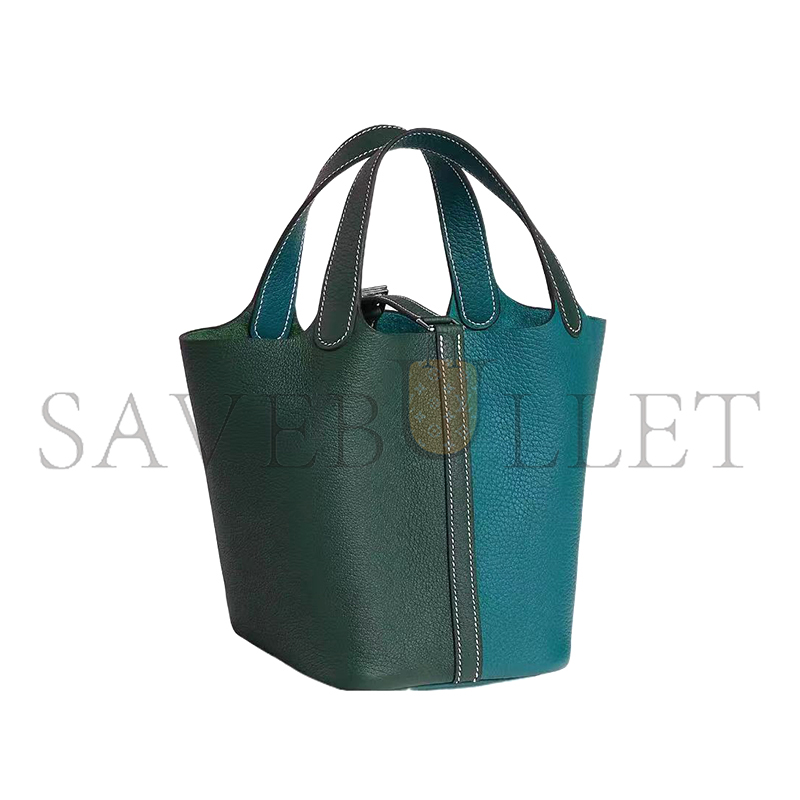 HERMES PICOTIN LOCK 18 CASAQUE PALLADIUM HARDWARE H064427CKAP (18*18*13cm)