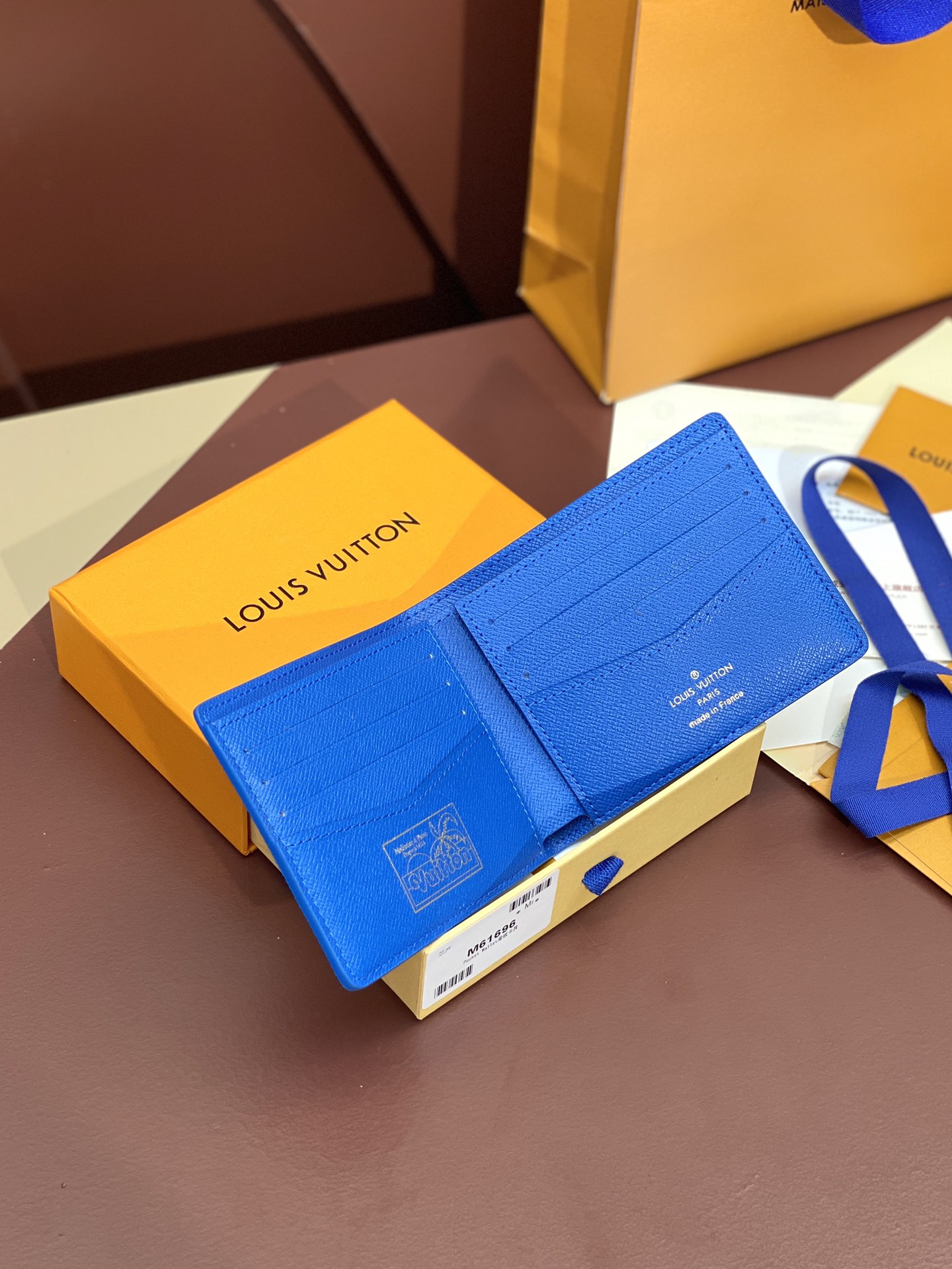 TOP Louis Vuitton LV Slender Wallet 11x8.5x2cm - Blue