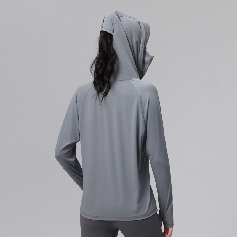 Womens Track Zip Up Cropped Hoodie UPF 50+ Sun Protection