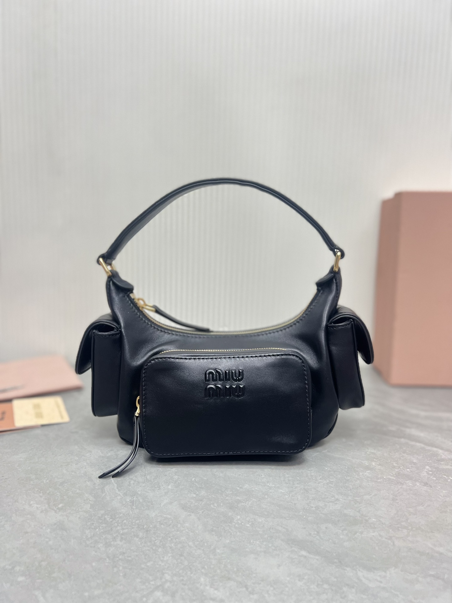 TOP Miu Miu Lambskin Biker Bag 21 x 12 x 6  cm - 3 Color
