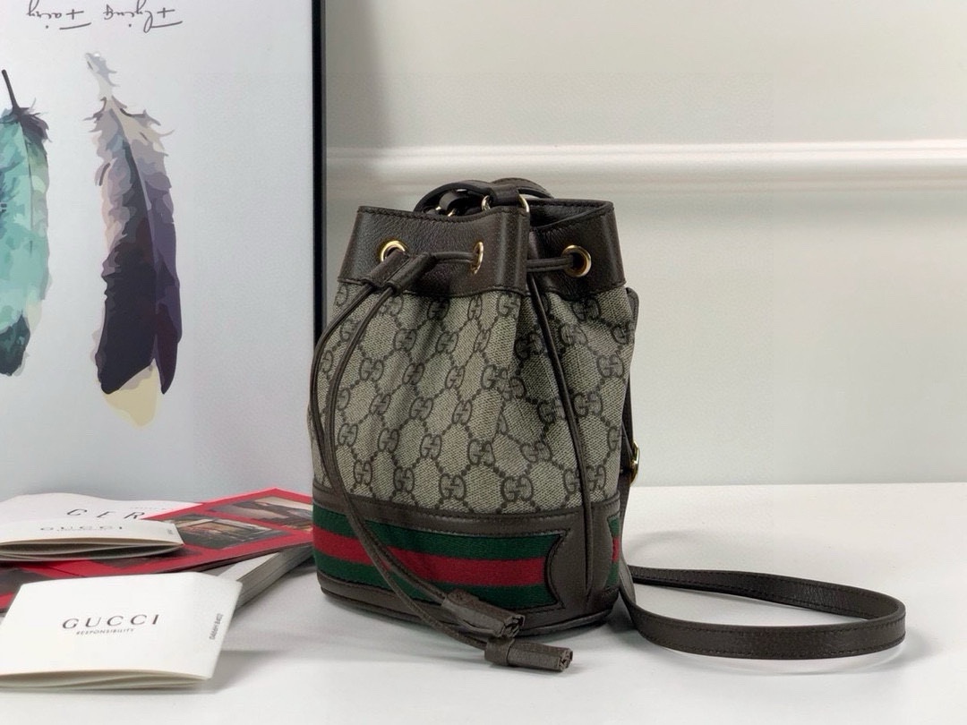 TOP GUCCI Ophidia Bucket Bag 15.5X19X9cm/20.5x26x11cm