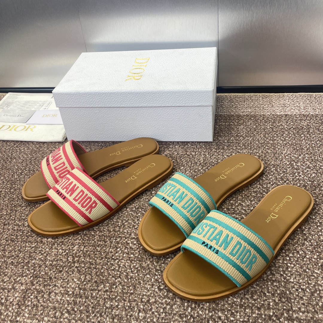 TOP Christian Dior Flat Slippers - 2 Colors