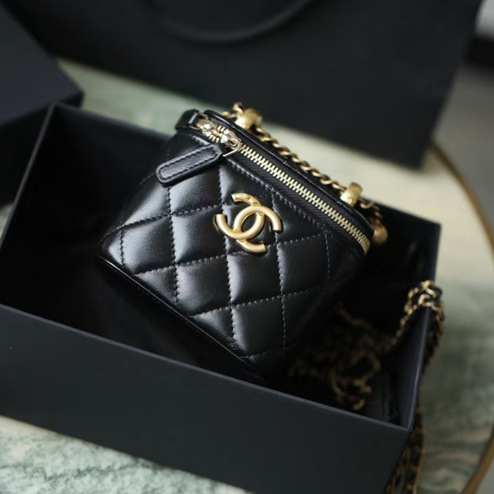 Chanel Double Golden-Ball Makeup Box Black(Replica)