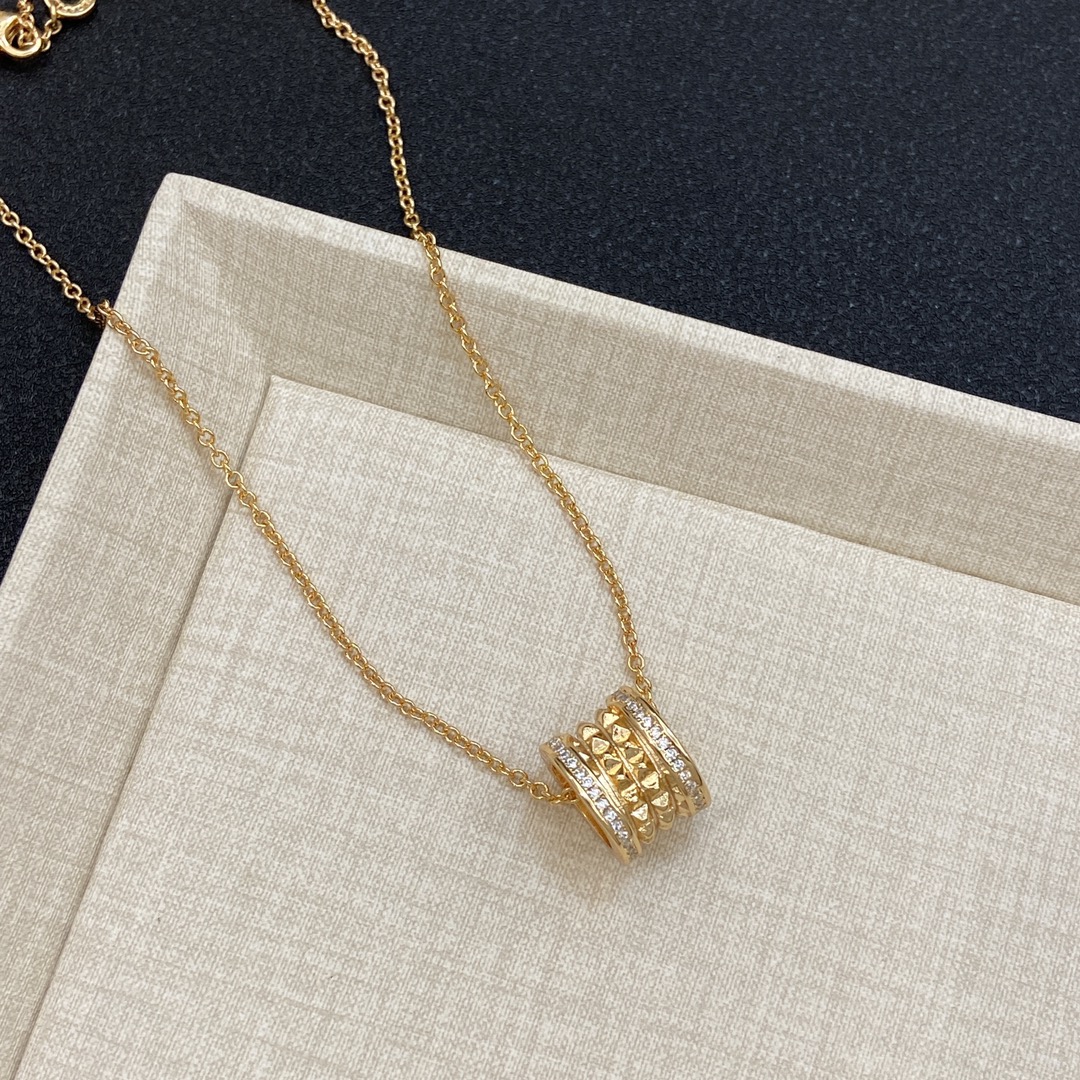 TOP BVLGARI Side Diamond Necklace - 3 Color