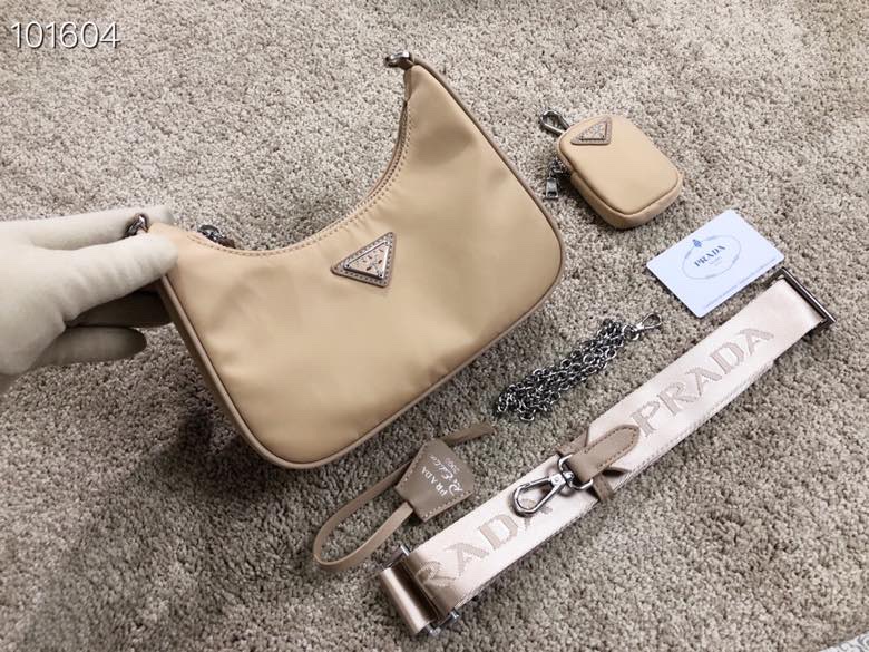 TOP PRADA Nylon Fabric Material Hobo Bags 21cm - 2 Colors