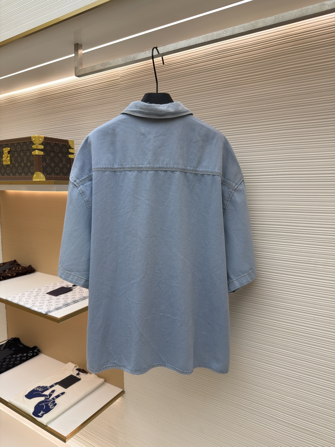 Loewe Anagram精巧刺绣单宁布牛仔衬衫