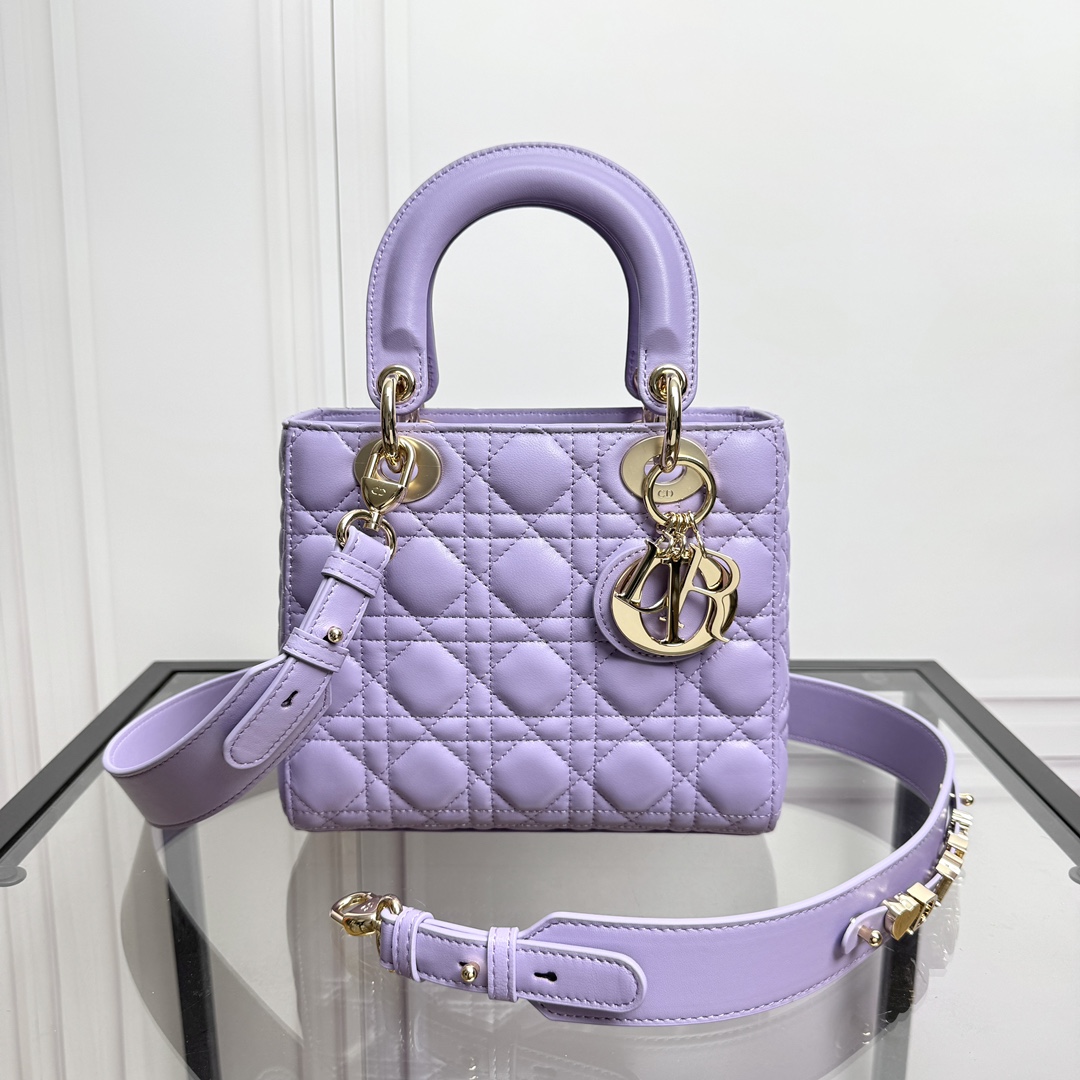 TOP Christian Dior Lady Dior Bag Lambskin Leather 17×7×15 cm /20×8×17 cm  - 2 Colors