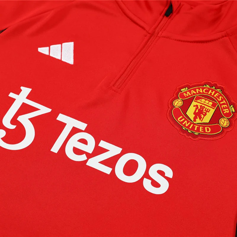 23/24 Red Manchester United  Football Half Pull Training Suit