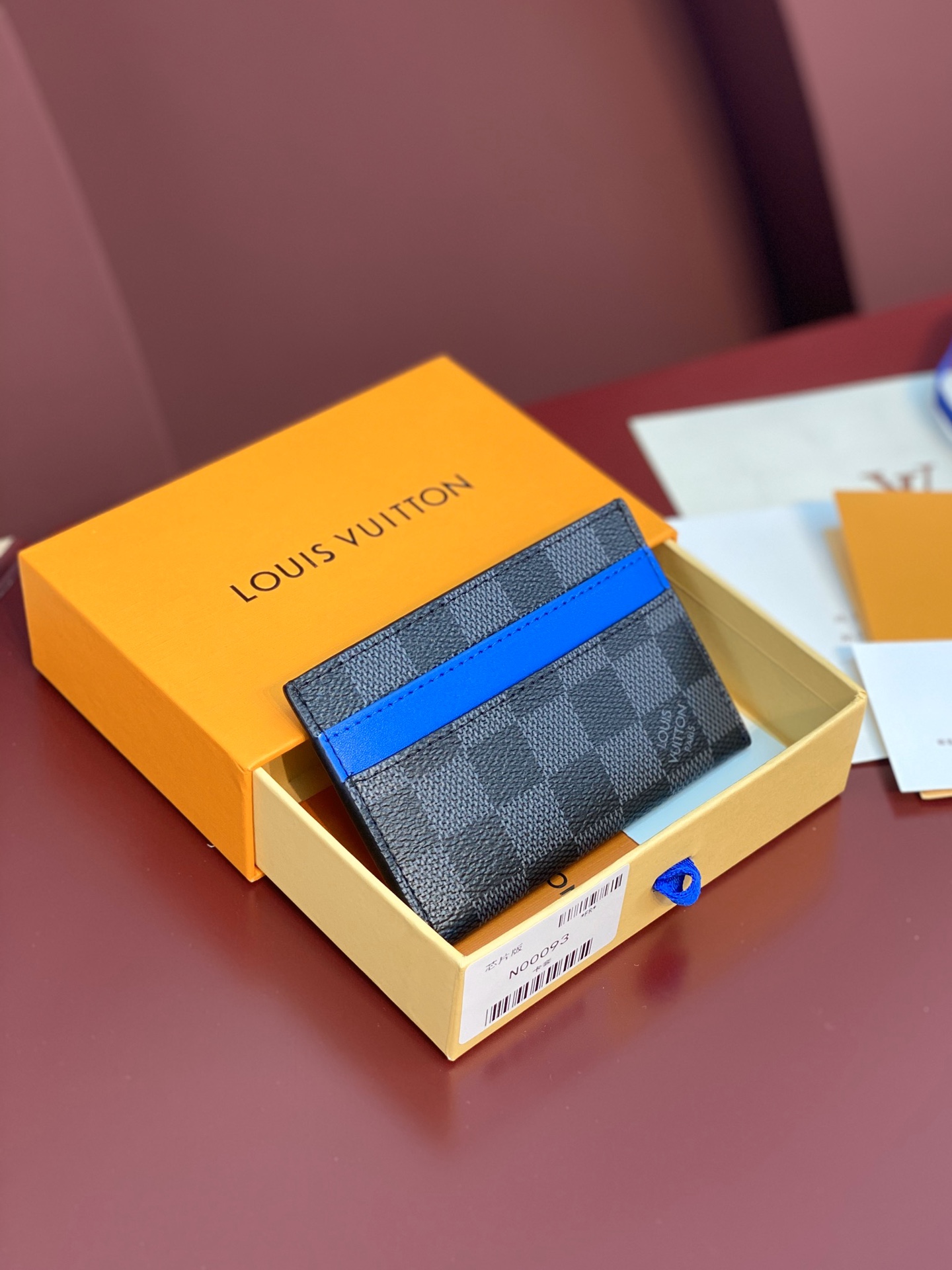 TOP Louis Vuitton LV Neo Card Holder Monogram Macassar Canvas 11x7x0.6cm - Black