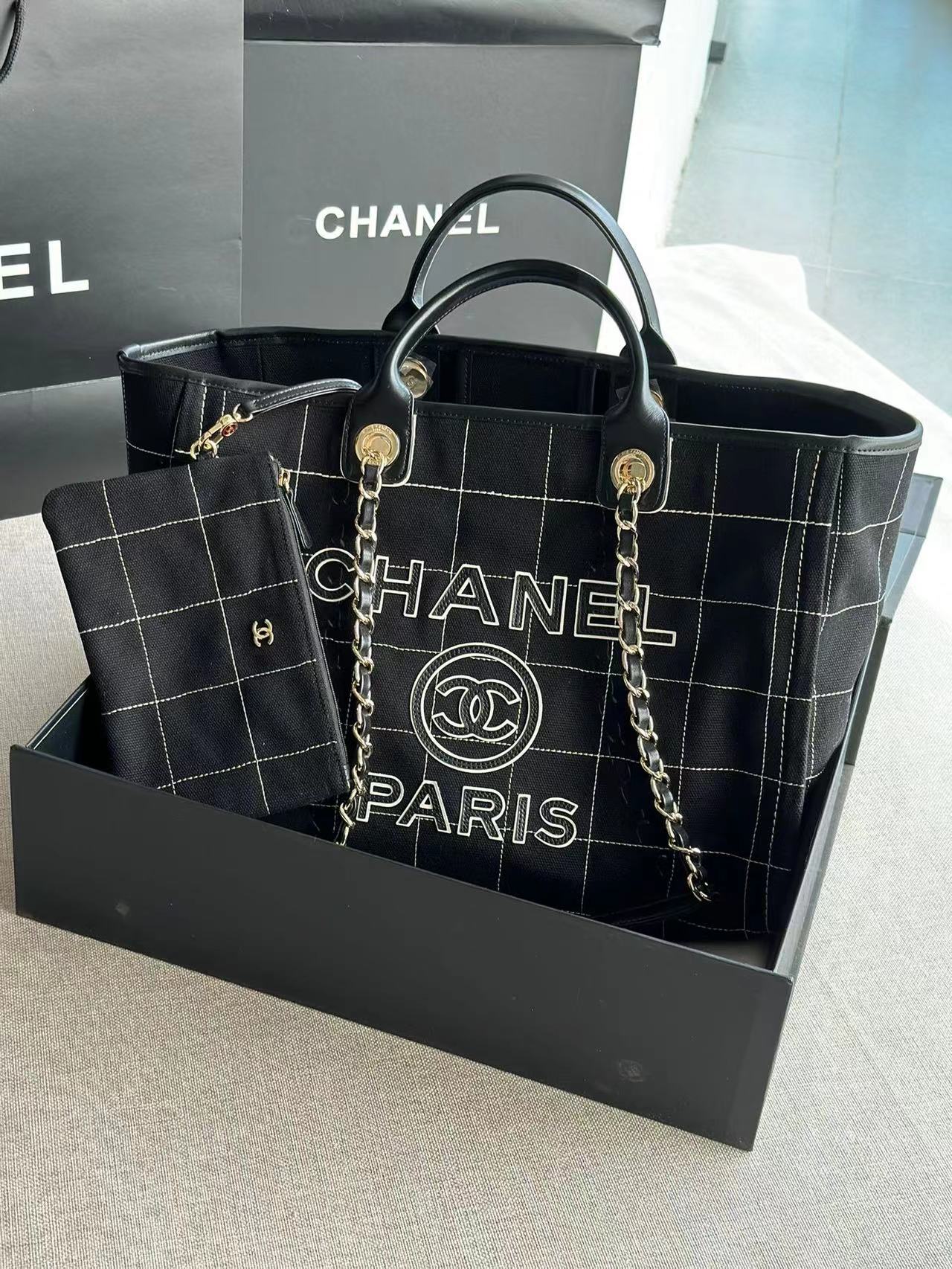 TOP CHANEL Deauville Tote Shopping Bag - 39cm - 9 Color