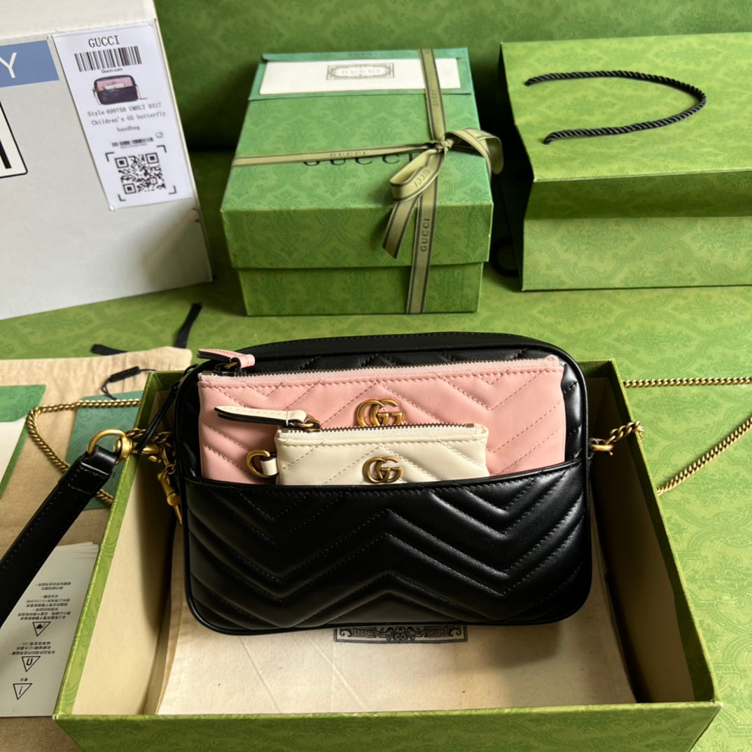 TOP GUCCI G*G Multi-use Mini Bag - Black/Pink/White
