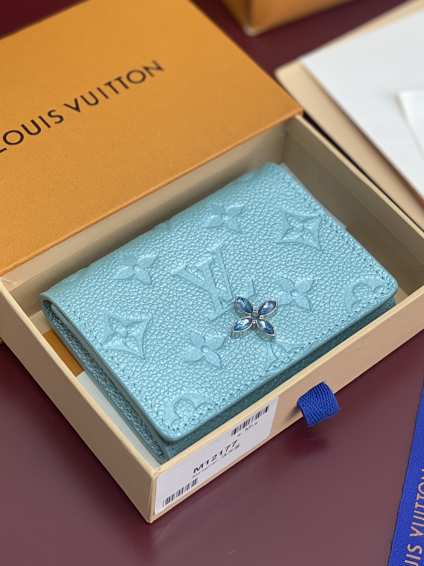 TOP Louis Vuitton LV Ski Card Holder 10.5x8x1cm - Pearlescent Blue