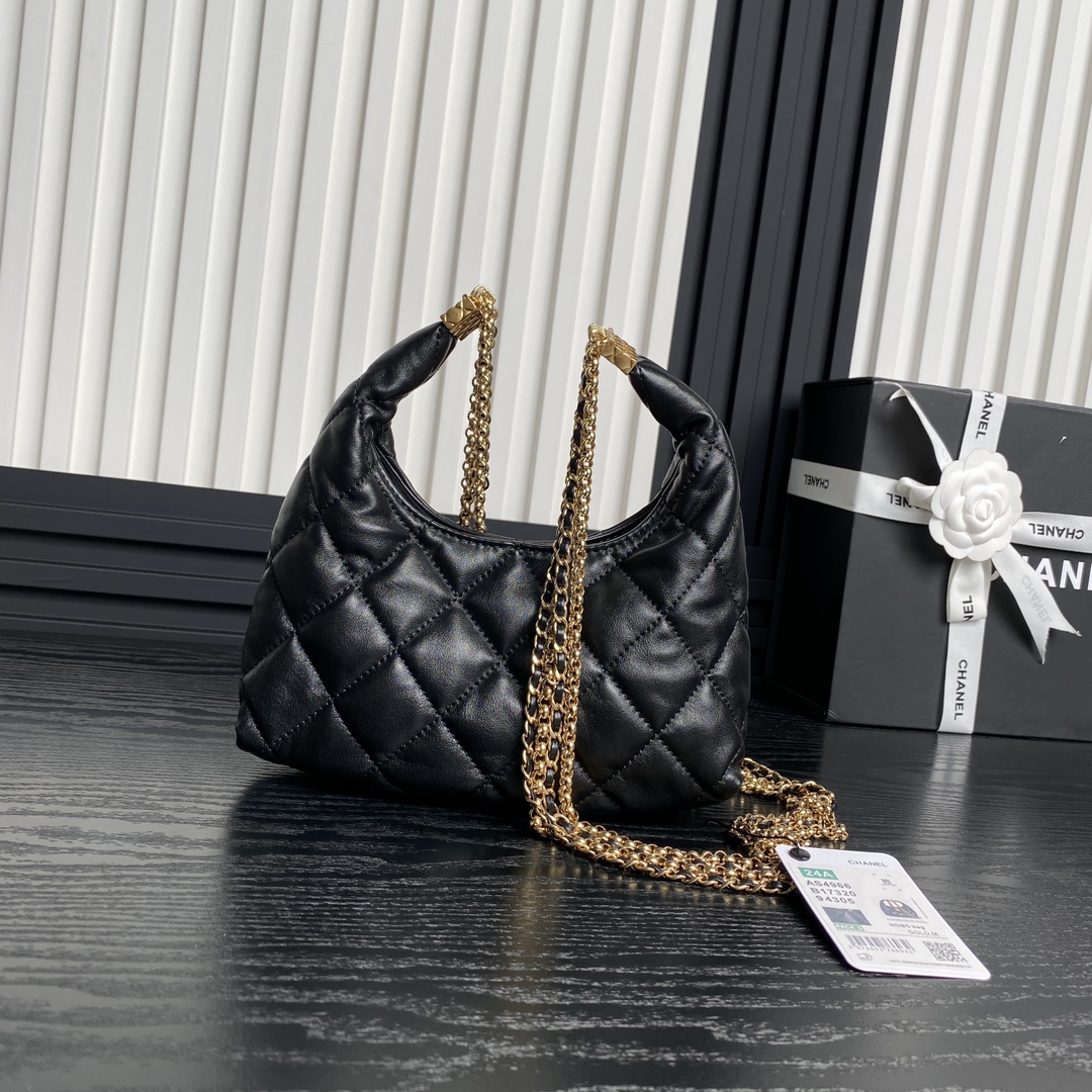 TOP CHANEL Tassel Chain Bag 21.5×20×7cm - Black