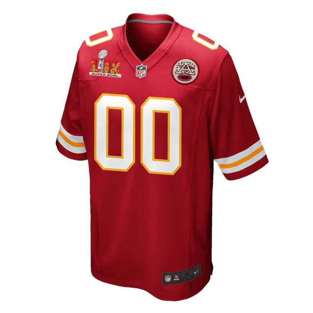 Kansas City Chiefs Super Bowl LIX Champions Patch Game Men Custom Jersey - Red