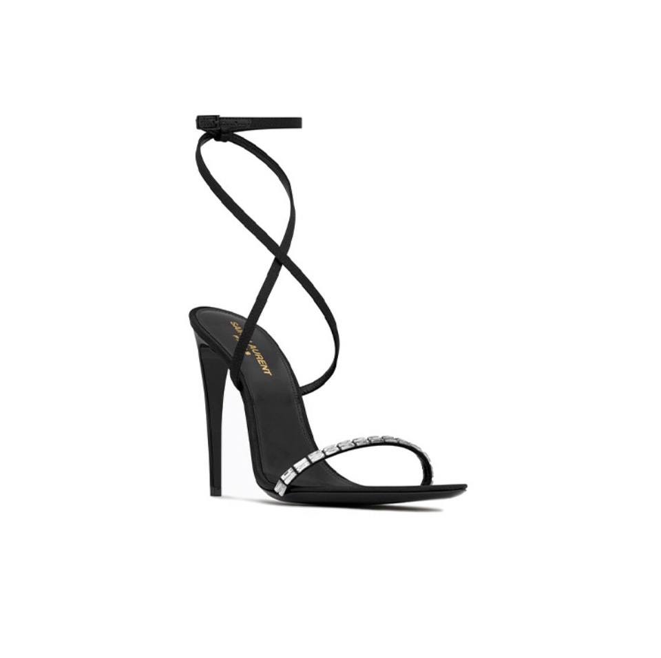 Saint Laurent YSL Gloria Silk Fabric Slide Sandal 10.5cm (Replica)