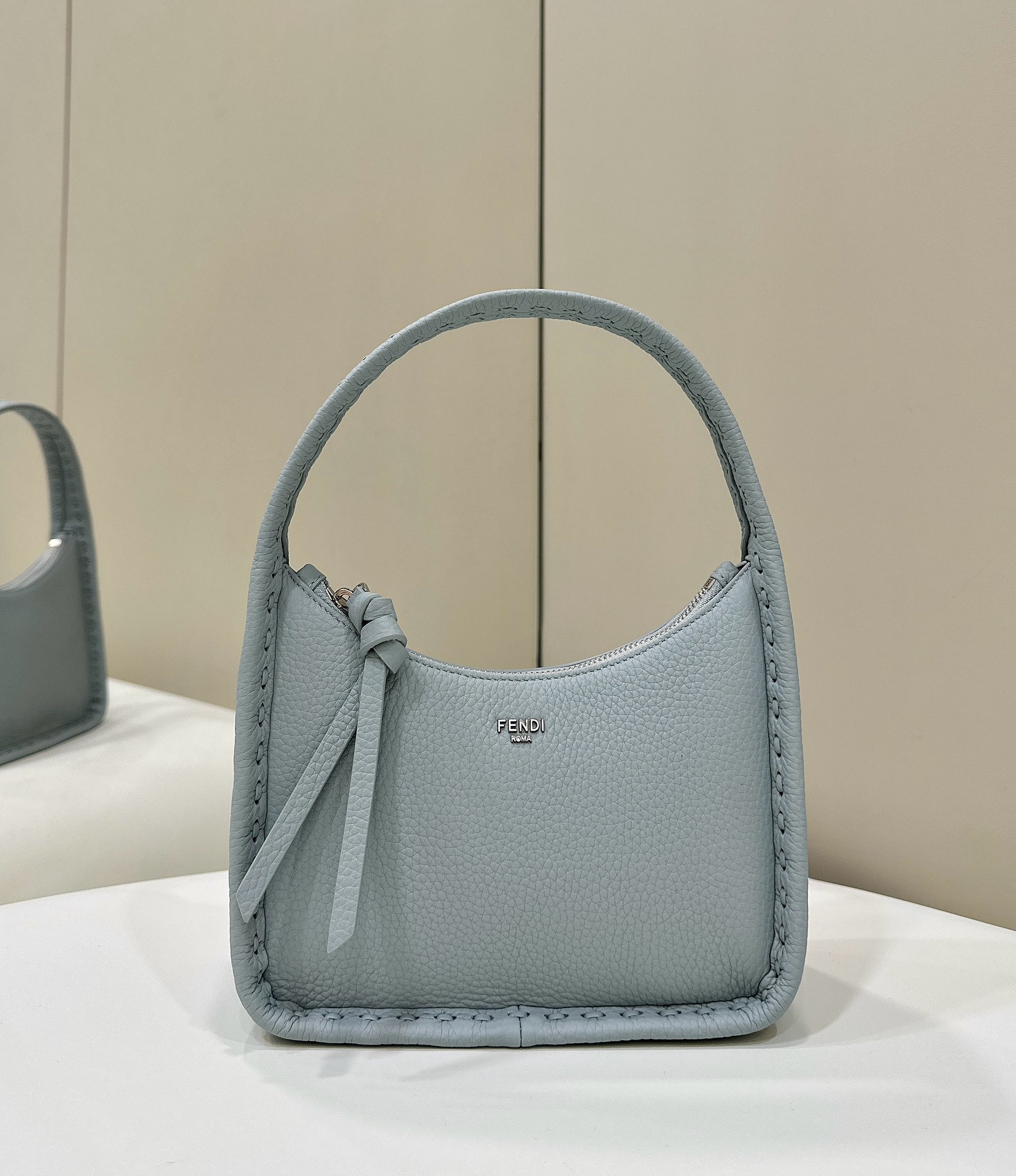 TOP FENDI Calfskin Mini Hobo Bag 27x7x20.5cm - GHW/SHW