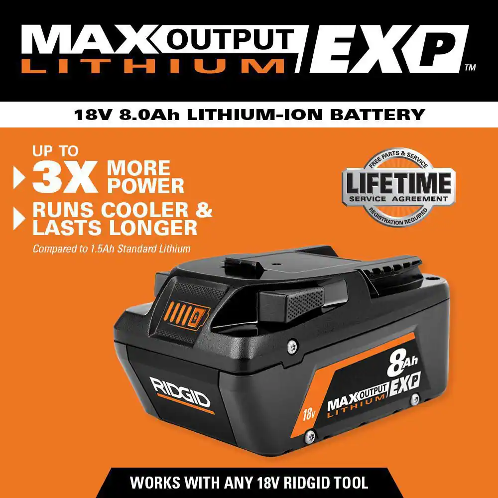 18V 8.0Ah Max Output EXP Battery 2-Pack