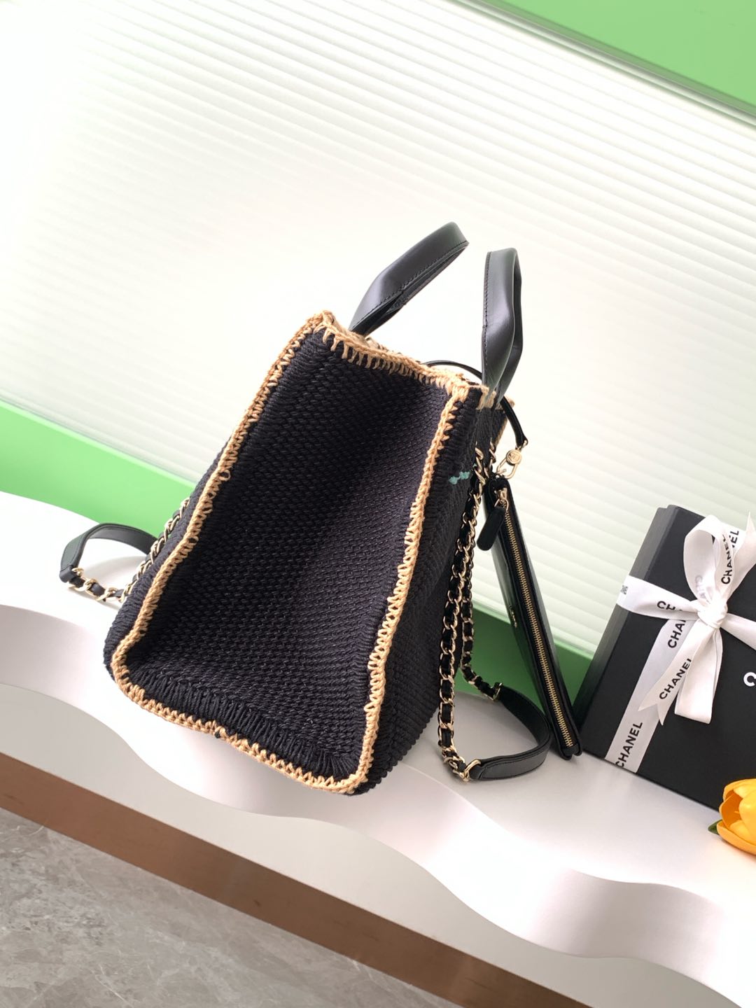 TOP CHANEL Deauville Bag Wave Beach Bag 32cm - 2 Color